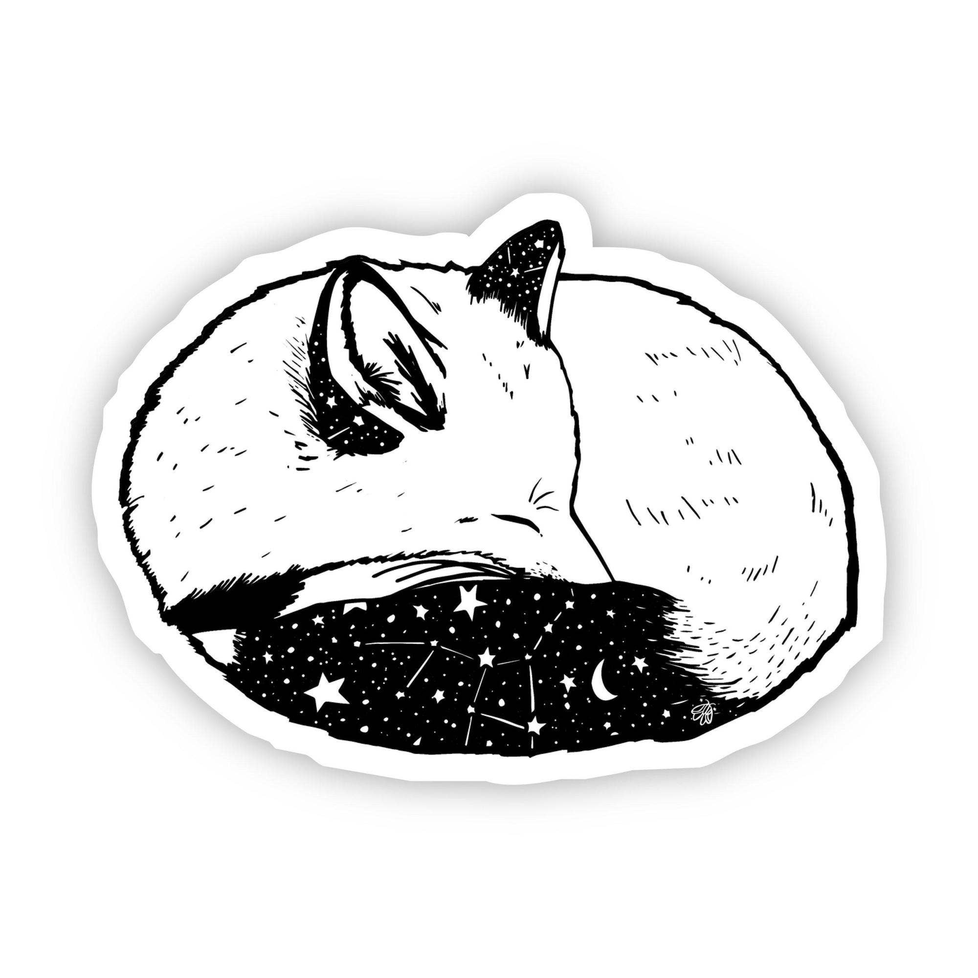 Vinyl Sticker Sleeping Fox